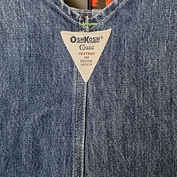 Vintage Oshkosh B'Gosh Genuine Article Bib Overalls Vestbak Denim W42L32 - Picture 8 of 9